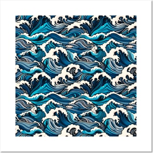 Ocean waves Posters and Art